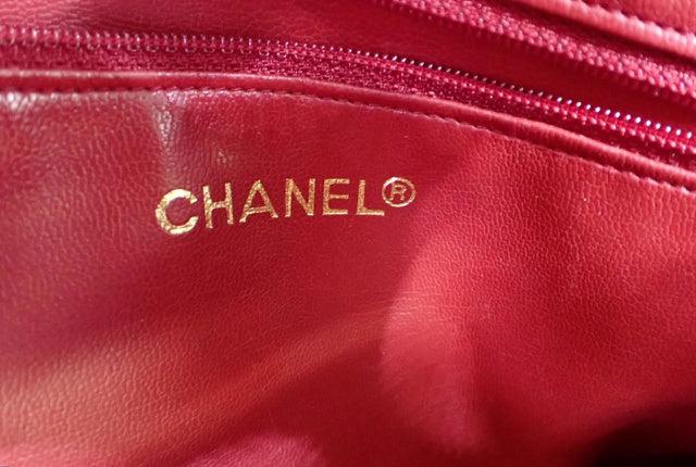 Chanel Red Quilted Lambskin Leather Matelasse Chain Shoulder Bag