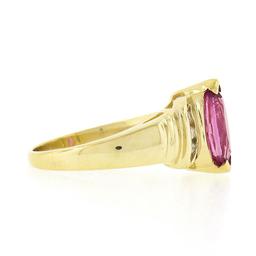 14k Gold 1.00 ctw Marquise Pink Tourmaline w/ Round Diamond Channel Accents Ring
