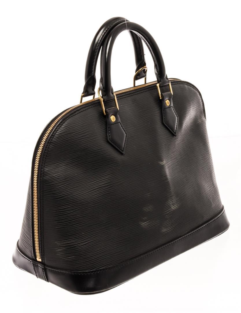 Louis Vuitton Black Epi Leather Alma Satchel Bag | Proxibid