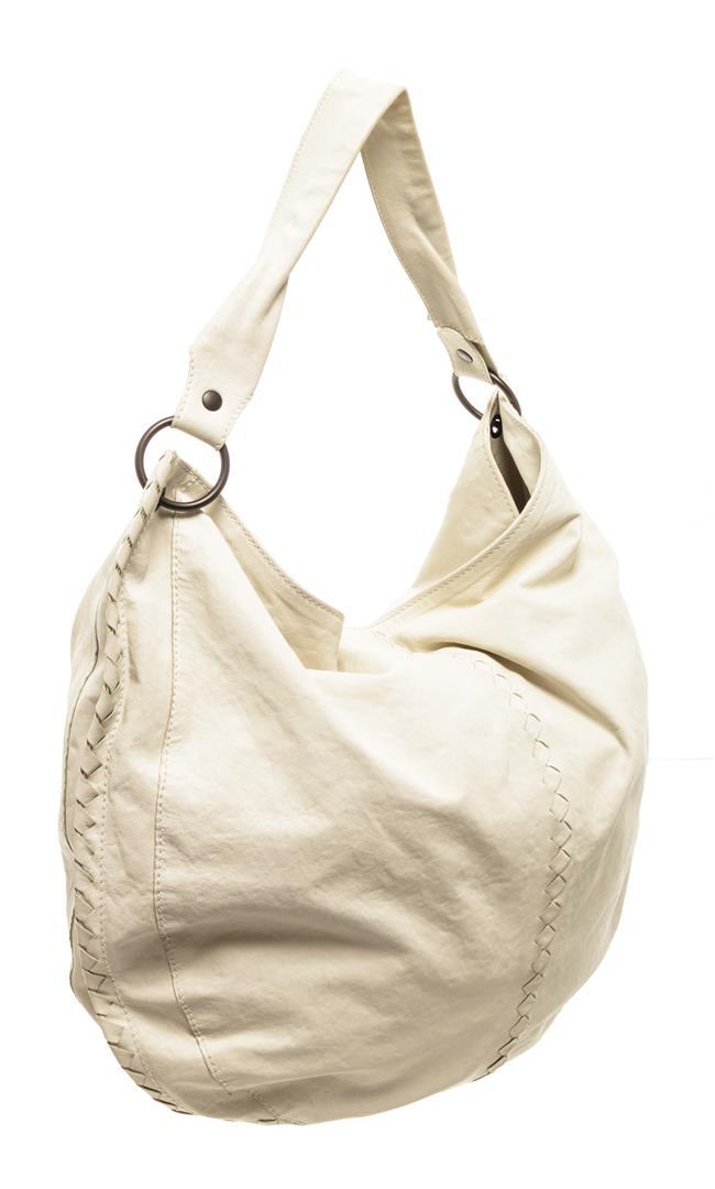 Bottega Veneta White Leather Hobo Bag