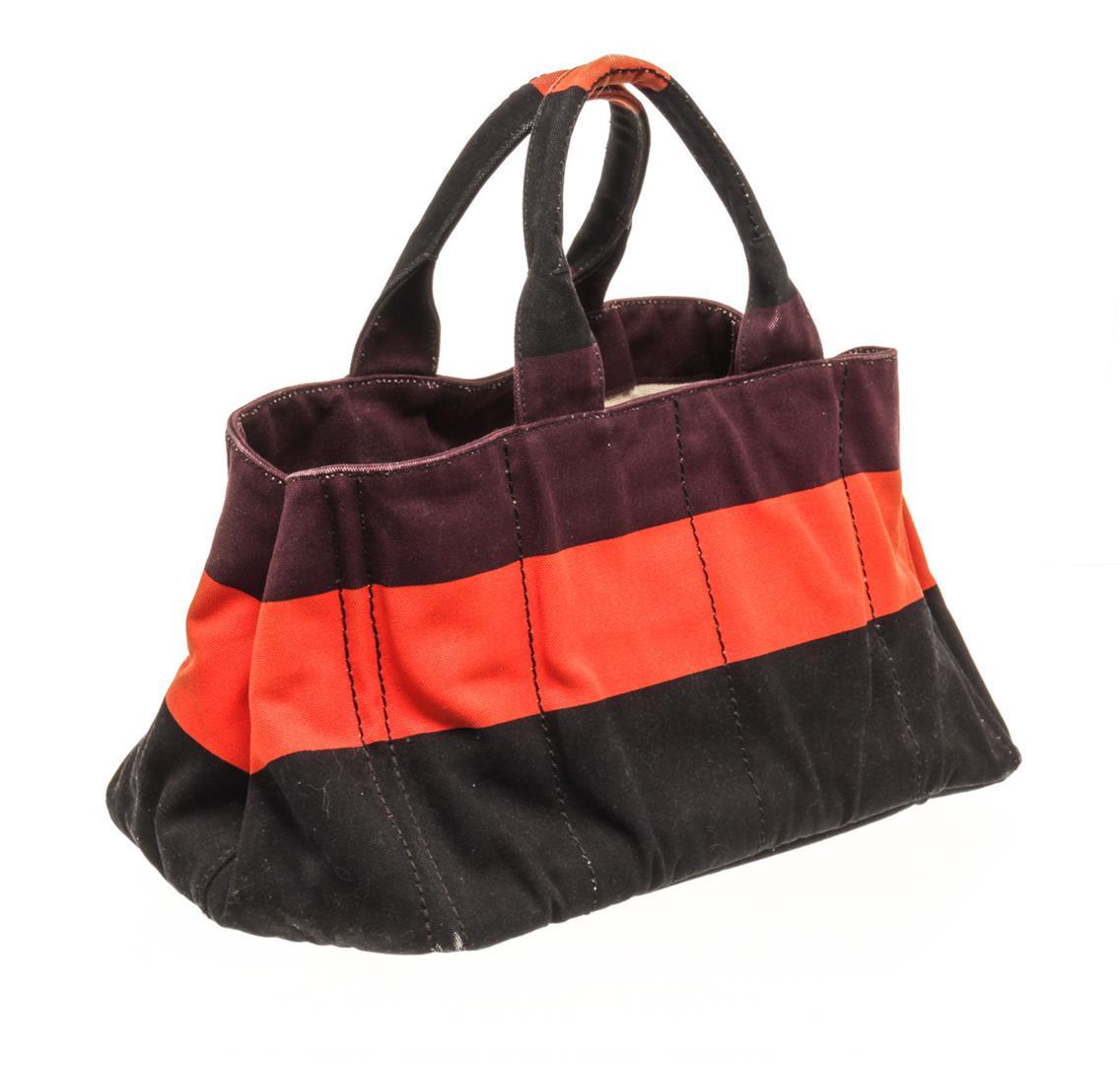 Prada Bordeaux Canvas Canapa Tote Bag