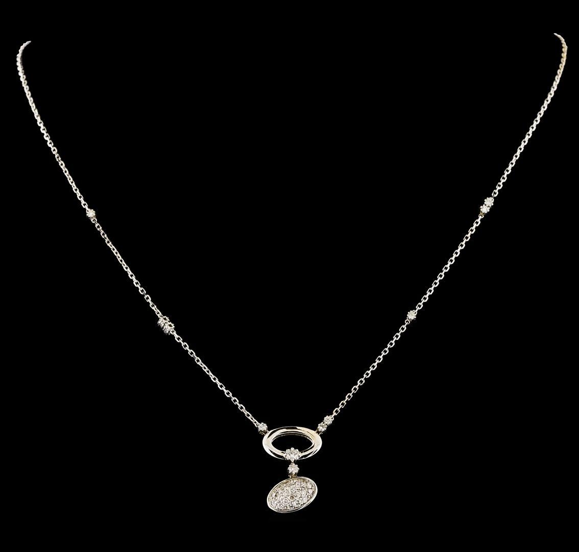 0.68 ctw Diamond Necklace - 14KT White Gold