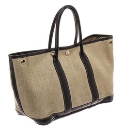 Hermes Beige Canvas Garden Party Tote Bag