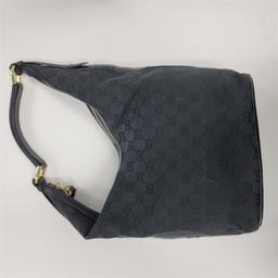 Gucci Black Canvas and Leather Shoulder Bag