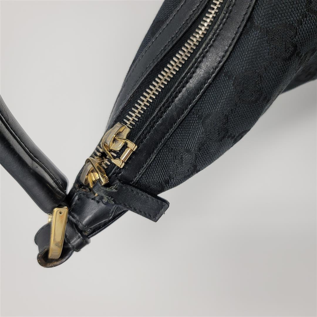 Gucci Black Canvas and Leather Shoulder Bag