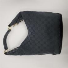 Gucci Black Canvas and Leather Shoulder Bag