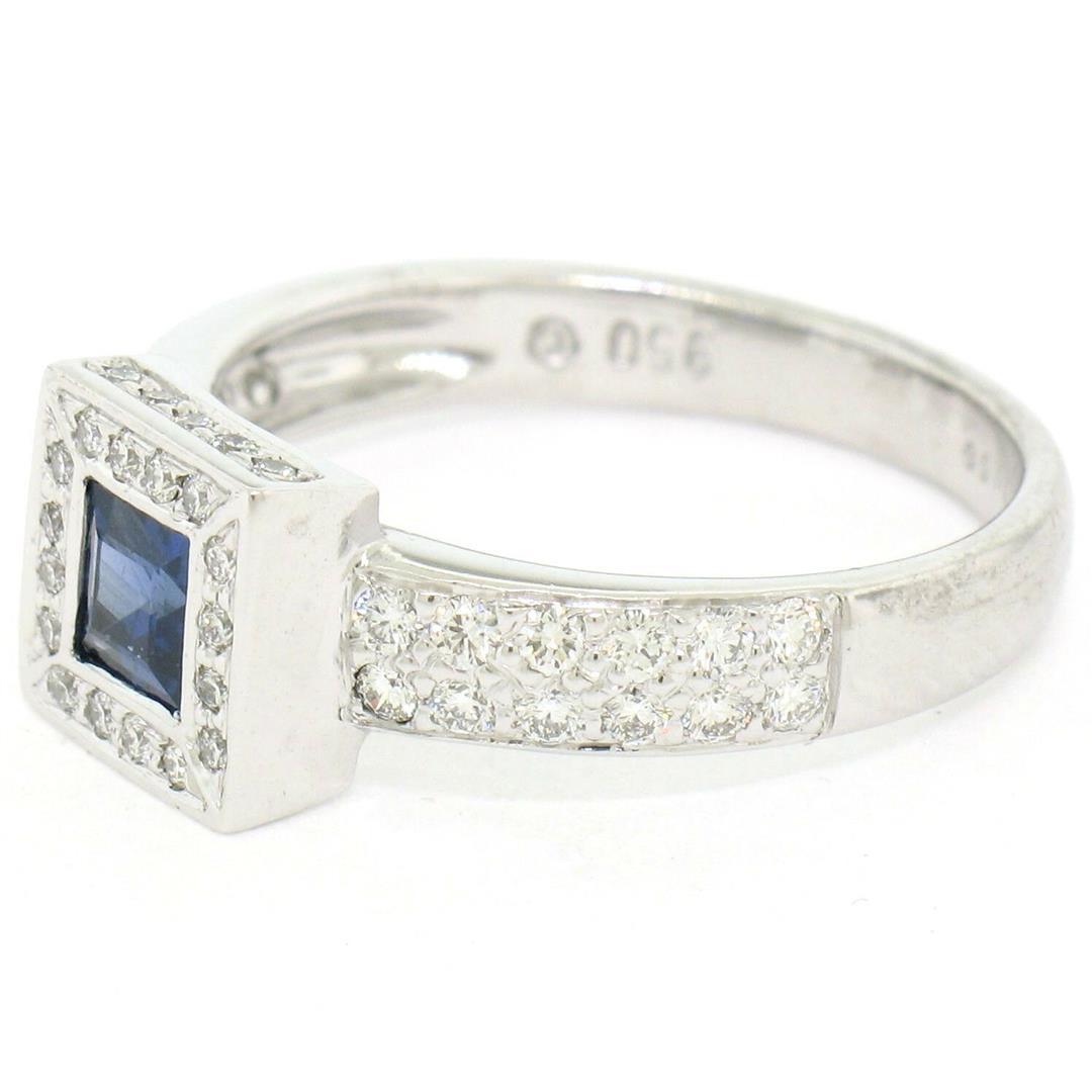 New Platinum Sapphire and Diamond Engagement Ring