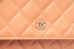 Chanel Pink Patent Leather Wallet on Chain Crossbody Bag