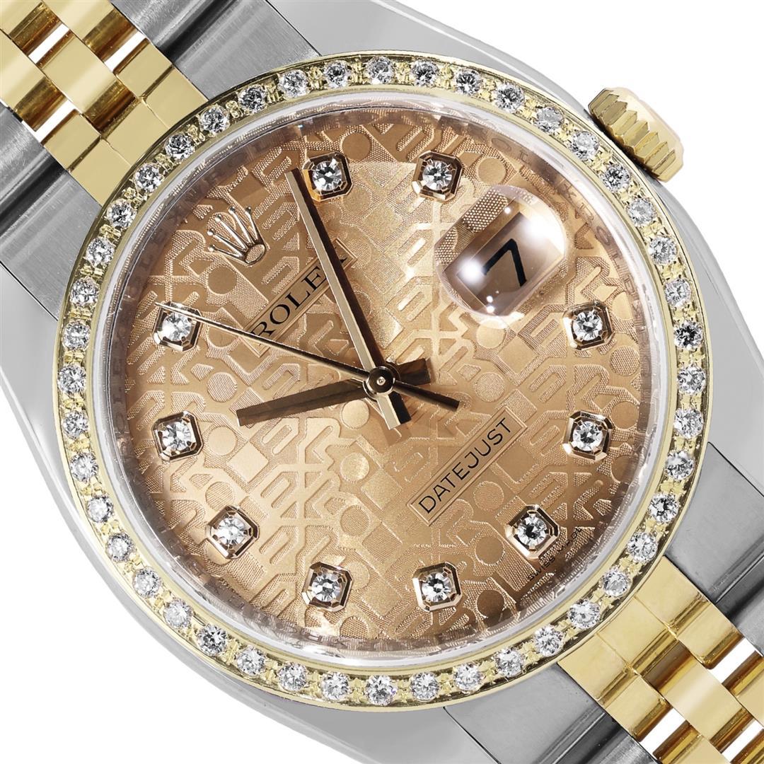 Rolex 36MM Factory Champagne Diamond Dial Datejust With Hidden Clasp Jubilee Ban