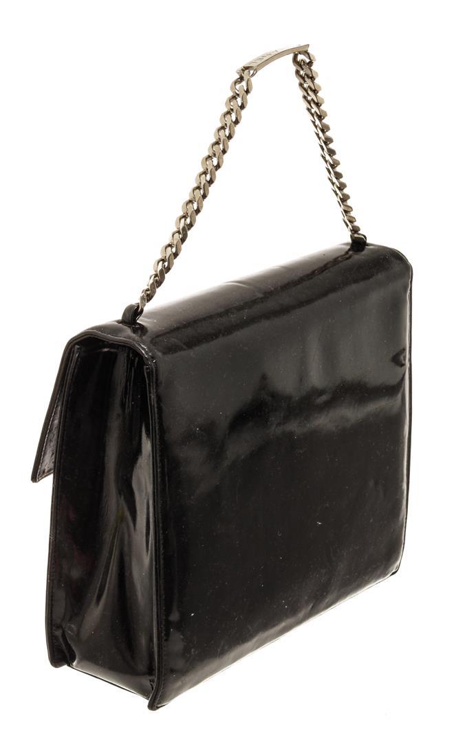 Chanel Black Patent Leather CC Chain Shoulder Bag