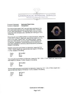 3.11 ctw Tanzanite and Diamond Ring - 14KT Rose Gold