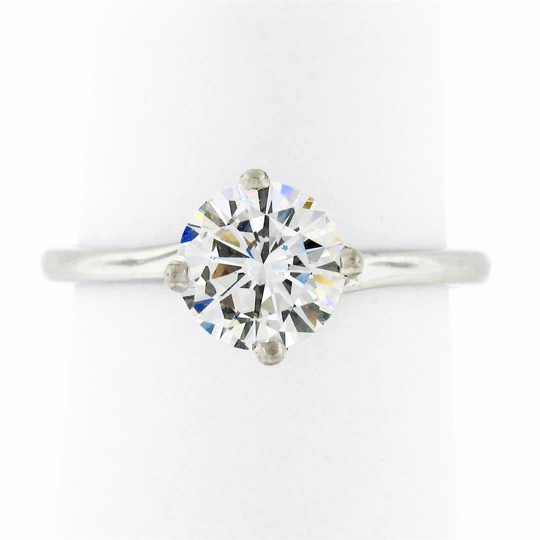 Jabel 18k White Gold GIA 1.02 ctw E SI2 Round Diamond Solitaire Engagement Ring