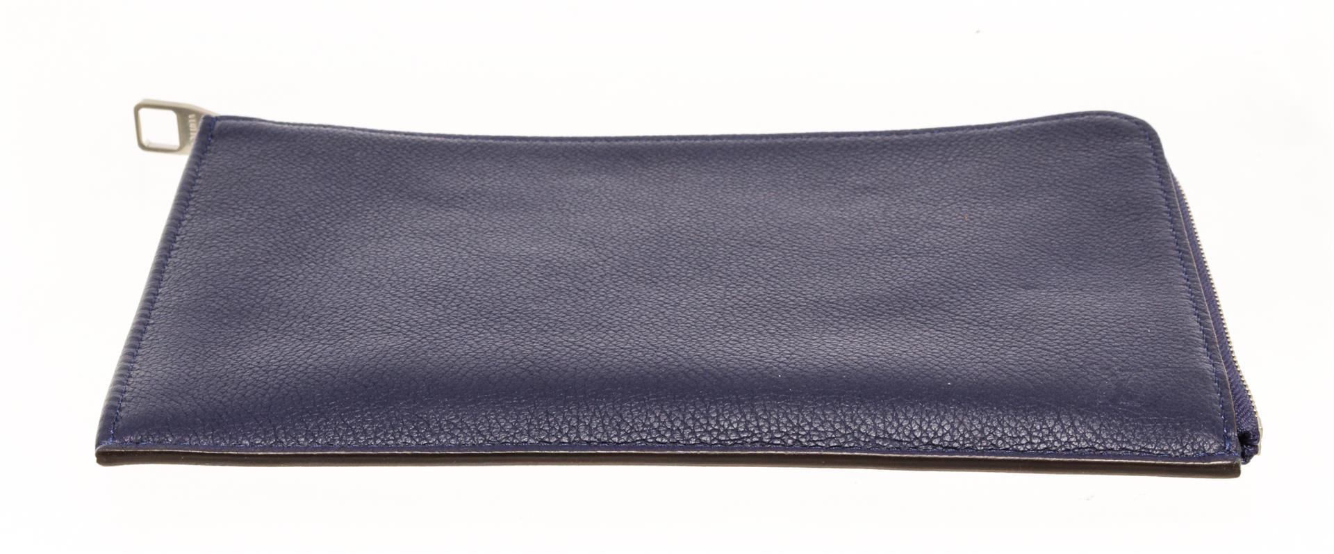 Louis Vuitton Blue Leather Pochette Jules PM