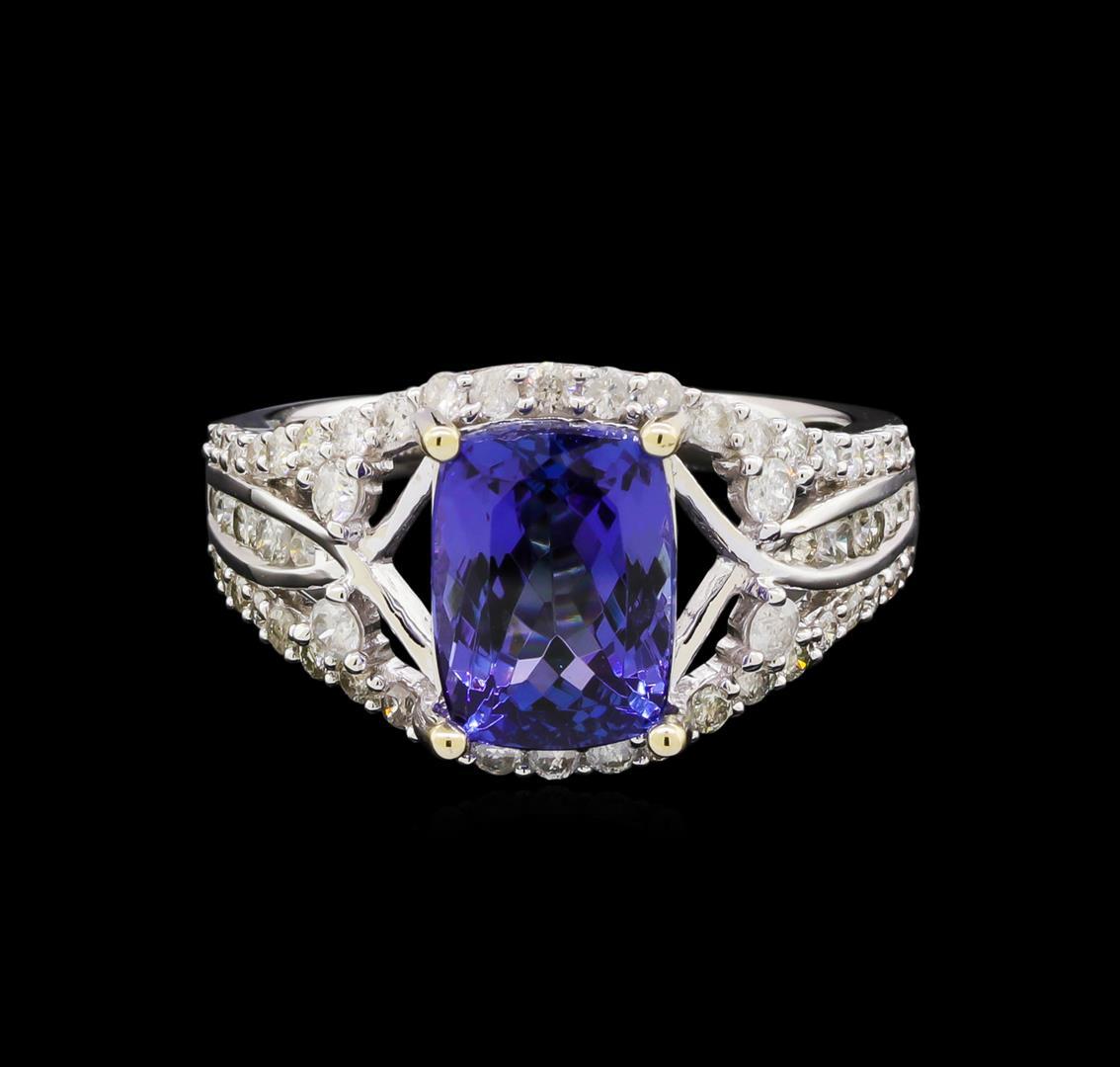 14KT White Gold 2.53 ctw Tanzanite and Diamond Ring