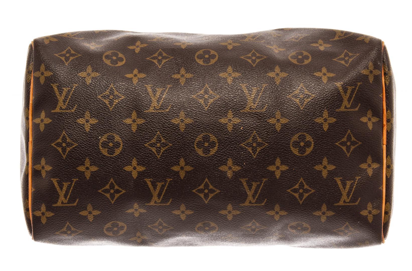 Louis Vuitton Brown Monogram Canvas Leather Speedy 30 Satchel Bag