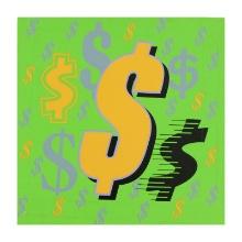 Dollar Signs (Green Italic) by Steve Kaufman (1960-2010)