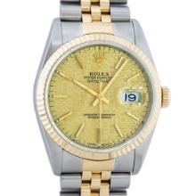 Rolex Mens Quickset 2T 14K Yellow Gold And Stainless Steel Champagne Index Datej