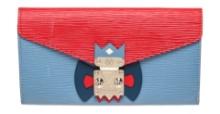 Louis Vuitton Red Blue Leather Tribal wallet