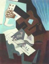 Juan Gris - Still Life With Guitar, Book And Newspaper