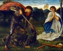 Edward Burne-Jones - St George kills the Dragon VI