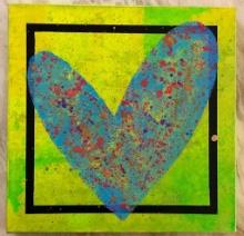 Neon Lime Green Heart by Del Mar, Paulina