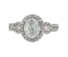 1.43 ctw Diamond Ring - 14K White Gold