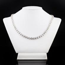 20.49 ctw Diamond 18K White Gold Tennis Necklace