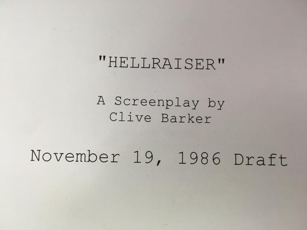 "Hellraiser" Screen Play Draft 1986, COPY