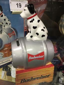 Budweiser Dog on Keg Bank w/ Box