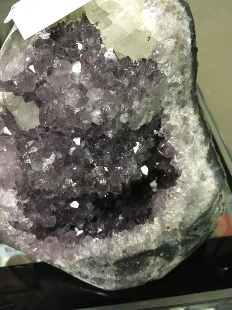 Amethyst Crystal Geode Polished Sides  5 3/8" Tall