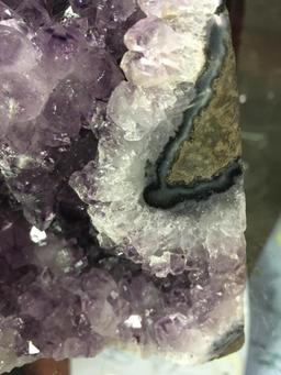 Amethyst Crystal Geode Polished Sides 6" Tall