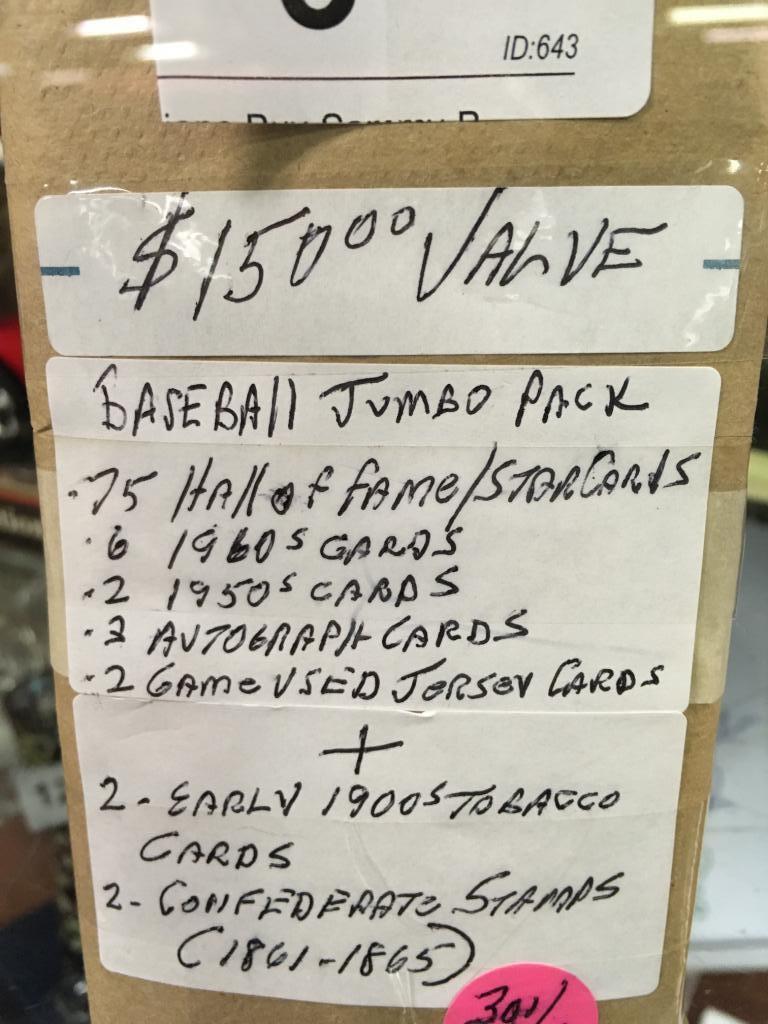 Baseball Jumbo Pack  Value $150.00