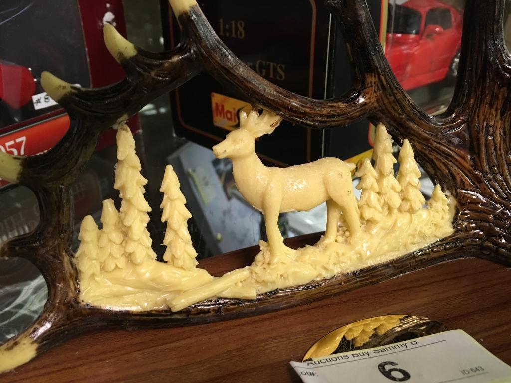 Deer Picture Knife on Stand