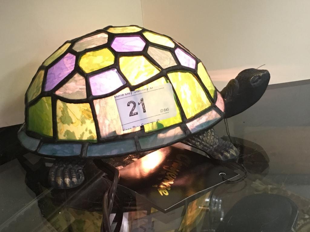 Stain Glass Turtle Night Light  9" Long