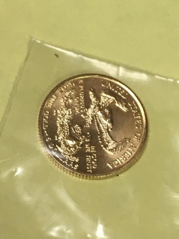 1994    .999 Solid 1/10 oz  Gold 5 Dollar Coin