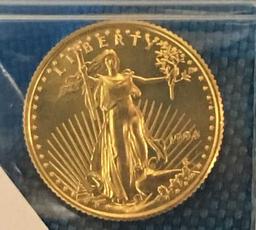 1994  .999 Solid 1/10 oz  Gold 5 Dollar Coin