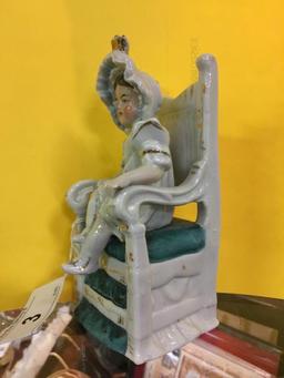 Porcelain Girl On Chair Figurine