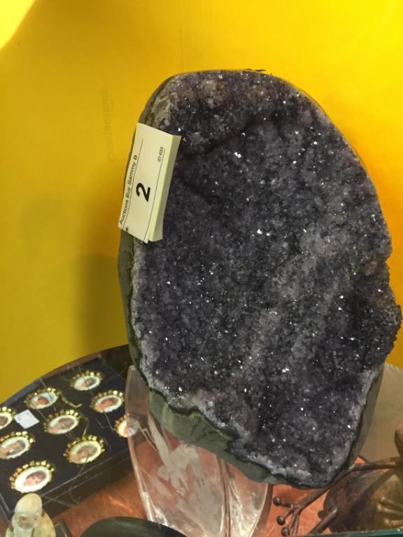 Amethyst Crystal Geode Polished Sides 7 1/2" Tall