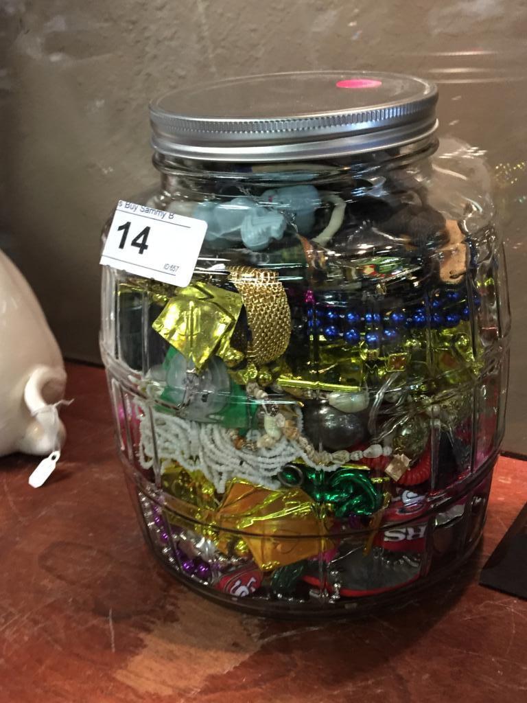 Jar Full of Costume Jewelry