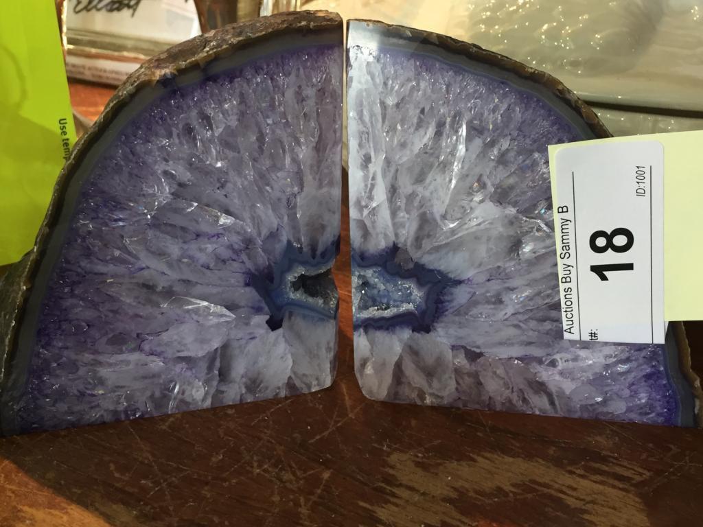 Amethyst Geode Bookends 4 1/4" Tall