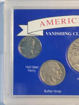 5 Coin Americana Series Silver Coins + Set