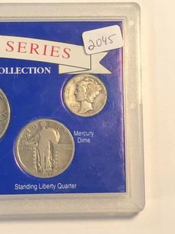 5 Coin Americana Series Silver Coins + Set