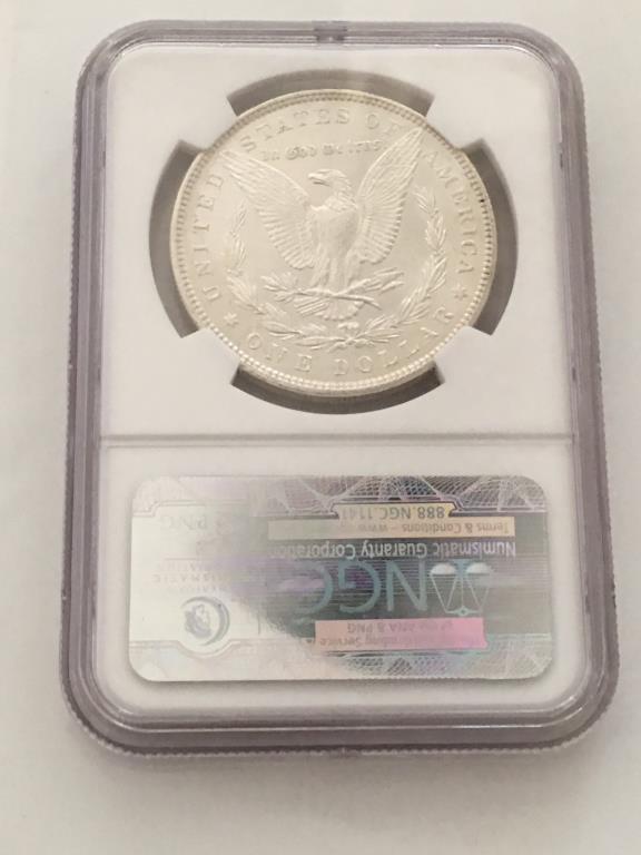 1885P Morgan Silver$1 Dollar Coin, NGC UNC Details