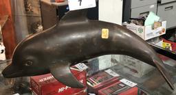 Large Brass Dolphin Art Piece