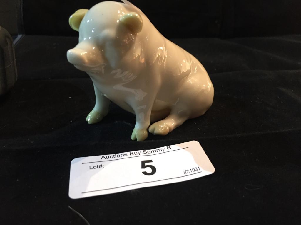 Belleek Green Label Pig 4 1/4" Long