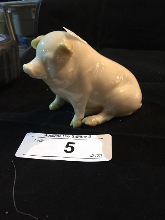 Belleek Green Label Pig 4 1/4" Long