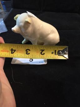 Belleek Green Label Pig 4 1/4" Long