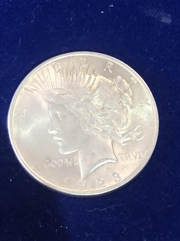 1923 peace silver dollar coin