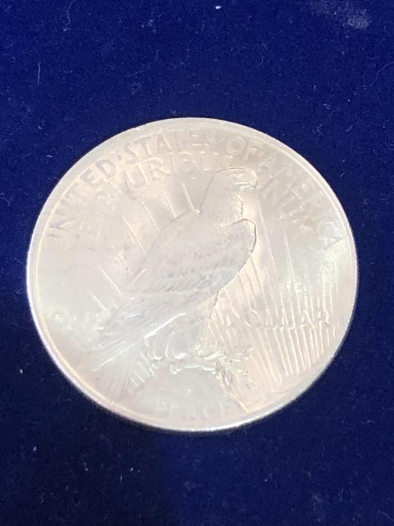 1923 peace silver dollar coin