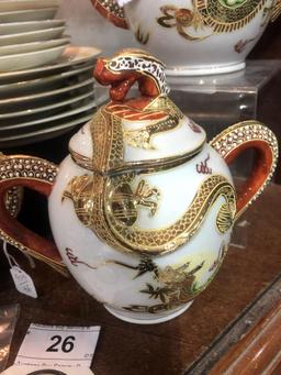 Dragon Top Tea Pot, Cream and Sugar Plus